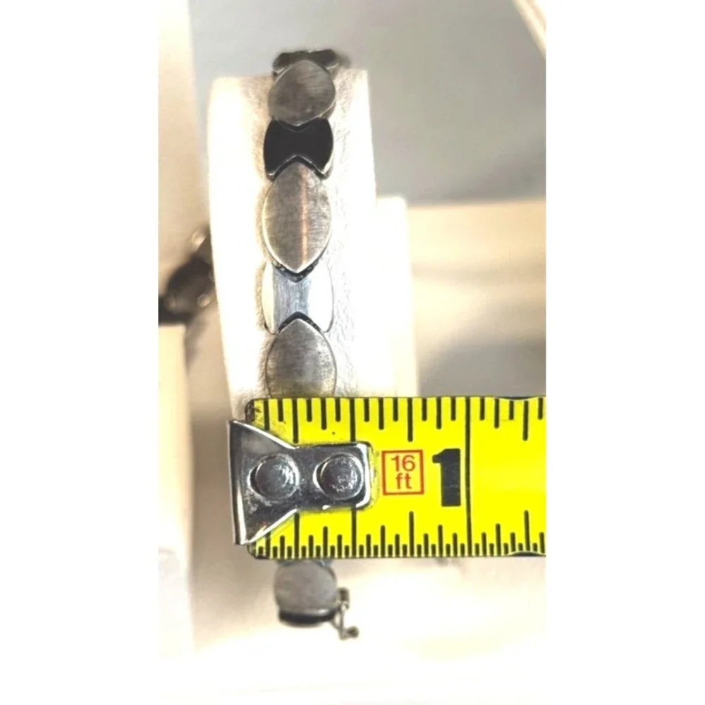 Vintage 925 Sterling Italy Interlocking Panel Link Bracelet 13.59g